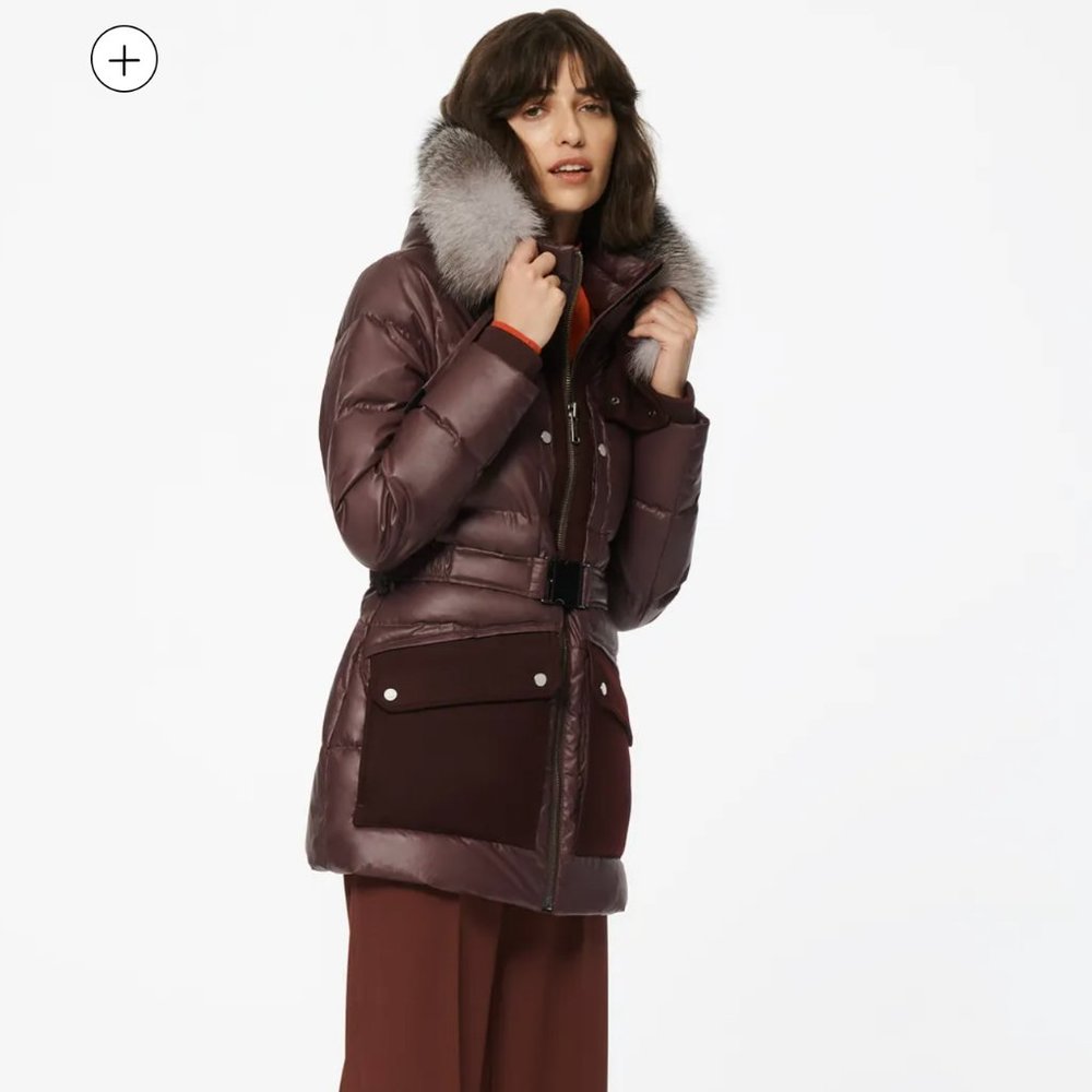 Andrew Marc Morro Coated Down Jacket, Burgundy, XL - Picture 3 of 8